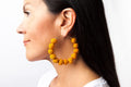 Tropical Palm Hoop Earrings